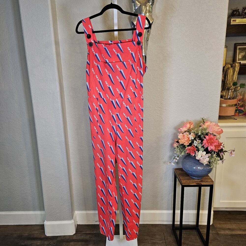 NOOWORKS Cotton Overalls XL Knives Print GUC
